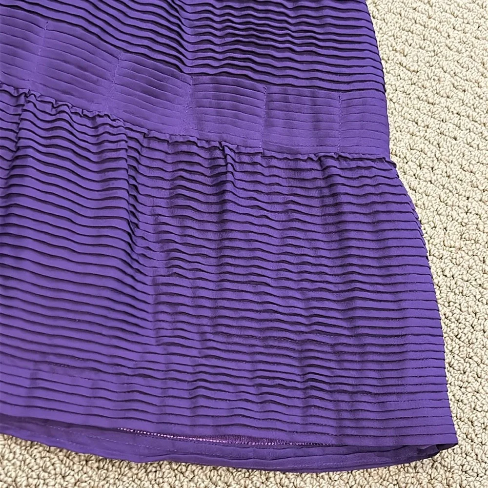 BCGBMaxAzria Pleated Chiffon Mini Dress 2 Removable Straps Grape Purple Party